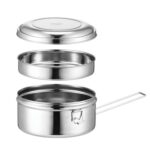 Fiambrera redonda de acero inoxidable 304, 14cm Double Layer