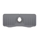 Alfombrilla de drenaje antisalpicaduras para grifo de silicona para cocina y baño, Grey