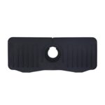 Alfombrilla de drenaje antisalpicaduras para grifo de silicona para cocina y baño, Black