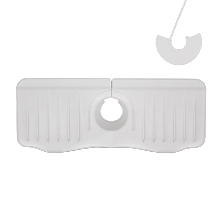 TBD0604362904A.jpg Alfombrilla de drenaje antisalpicaduras para grifo de silicona para cocina y baño, White+Waterproof Edge - Imagen 1