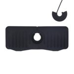 Alfombrilla de drenaje antisalpicaduras para grifo de silicona para cocina y baño, Black+Waterproof Edge