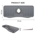 Alfombrilla de drenaje antisalpicaduras para grifo de silicona para cocina y baño, White - Imagen 3