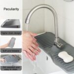 Alfombrilla de drenaje antisalpicaduras para grifo de silicona para cocina y baño, Black - Imagen 5