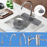Alfombrilla de drenaje antisalpicaduras para grifo de silicona para cocina y baño, Gray+Waterproof Edge - Imagen 6