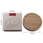 4 unids/set caja redonda de roble cuchillo para queso espátula herramientas para queso de acero inoxidable cubiertos, Gold - Imagen 7