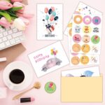 24 unidades/juego de tarjetas de felicitación de feliz cumpleaños con sobres y pegatinas, 24pcs /Set - Imagen 2