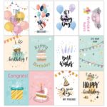24 unidades/juego de tarjetas de felicitación de feliz cumpleaños con sobres y pegatinas, 24pcs /Set - Imagen 4