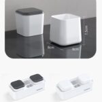Estante para cepillos de dientes de hotel con soporte de pasta de dientes montado en la pared de escritorio de doble taza - Imagen 4