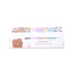 120 hojas/juego de marcadores de página de notas adhesivas Kawaii, banderas de archivos grabables y reposicionables, Bear