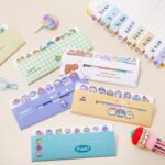120 hojas/juego de marcadores de página de notas adhesivas Kawaii, banderas de archivos grabables y reposicionables, Girl - Imagen 3
