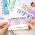 120 hojas/juego de marcadores de página de notas adhesivas Kawaii, banderas de archivos grabables y reposicionables, Cat - Imagen 4
