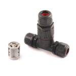 Conector impermeable de acoplamiento masculino y femenino tripolar del bloque de terminales del alambre en T al aire libre, 3 Pole