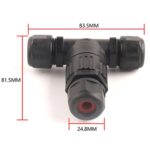 Conector impermeable de acoplamiento masculino y femenino tripolar del bloque de terminales del alambre en T al aire libre, 3 Pole - Imagen 2