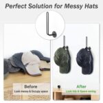Estante de alambre de hierro en forma de L, soporte de almacenamiento para gorra de béisbol, soporte para sombrero montado en la pared - Imagen 5