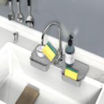 Alfombrilla de drenaje de silicona, almohadilla de silicona a prueba de salpicaduras, cesta de drenaje para grifo de baño y cocina