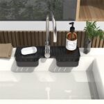 Alfombrilla de drenaje de silicona, almohadilla de silicona a prueba de salpicaduras, cesta de drenaje para grifo de baño y cocina - Imagen 4