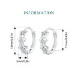 Pendientes de mujer con estrella de cinco puntas brillantes chapados en platino de plata de ley S925, BSE979 - Imagen 3