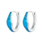 Pendientes de ópalo coloridos chapados en platino de plata de ley S925, BSE980