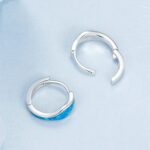 Pendientes de ópalo coloridos chapados en platino de plata de ley S925, BSE980 - Imagen 2