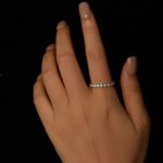 Anillo chapado en platino con moissanita brillante de plata de ley S925, No.6, No.7, No.8 - Imagen 5