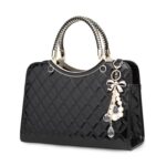Bolso de las señoras del modelo del diamante del cuero de la PU de la capacidad grande con los ornamentos colgantes