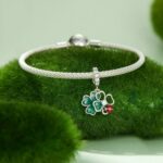 Colgante DIY de mariquita y trébol de cuatro hojas de la suerte de plata de ley S925, SCC2723 - Imagen 2