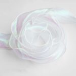 Sinfonía hilo de cola de pez flor pastel hornear embalaje cinta encaje correas decorativas, 4cm x 9m White