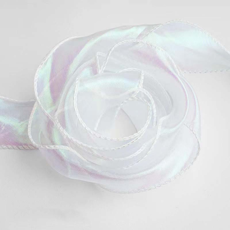 TBD0604429301.jpg Sinfonía hilo de cola de pez flor pastel hornear embalaje cinta encaje correas decorativas, 4cm x 9m White - Imagen 1