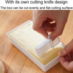 Cajón para frutas y verduras cuadrado para cortar mantequilla con tapa, caja de almacenamiento de queso para cocina - Imagen 5