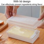Cajón para frutas y verduras cuadrado para cortar mantequilla con tapa, caja de almacenamiento de queso para cocina - Imagen 6