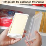 Cajón para frutas y verduras cuadrado para cortar mantequilla con tapa, caja de almacenamiento de queso para cocina - Imagen 8