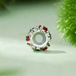 Cuentas DIY de trébol de la suerte de mariquita de silicona con circonita de plata esterlina S925 - Imagen 2