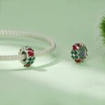 Cuentas DIY de trébol de la suerte de mariquita de silicona con circonita de plata esterlina S925 - Imagen 4
