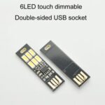 Linterna móvil de la fuente de alimentación del pedazo de la luz USB de las luces de emergencia regulables táctiles 6LED - Imagen 2
