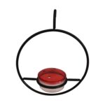 Comedero para pájaros colgante de metal para jardín y patio al aire libre, Black