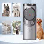 Dispositivo de entrenamiento para perros con tres cabezales antiladridos ultrasónico y luz intermitente
