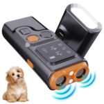 Repelente ultrasónico de perros de doble cabezal con luz LED de alta potencia