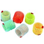 2 piezas de juguetes para gatos con resortes de plástico de colores y nailon que rebotan, Random Color Delivery
