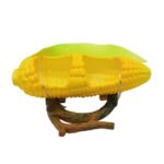 Comedero de plástico a prueba de derrames para loros, forma de fruta, jaula para pájaros, taza de comida, Corn