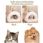 Casa para mascotas con diseño de asa empalmada, cálida casa de peluche para perros y gatos, L - Imagen 3
