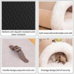 Casa para mascotas con diseño de asa empalmada, cálida casa de peluche para perros y gatos, L - Imagen 4
