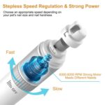 Rechargeable Pet Nail Trimmer with Stepless Speed Safe Painless Grooming Tool for Dogs Cats, PFS111 - Imagen 5