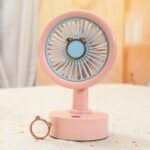 Student USB Small Desktop Fan Replaceable Animal Ears Multi-Speed Lithium Battery Mute Fan, Beige Bear