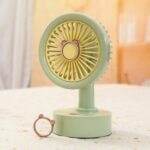 Student USB Small Desktop Fan Replaceable Animal Ears Multi-Speed Lithium Battery Mute Fan, Pink Bear