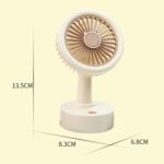 Student USB Small Desktop Fan Replaceable Animal Ears Multi-Speed Lithium Battery Mute Fan, Beige Bear - Imagen 3