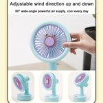 Student USB Small Desktop Fan Replaceable Animal Ears Multi-Speed Lithium Battery Mute Fan, Beige Bear - Imagen 5