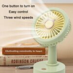 Student USB Small Desktop Fan Replaceable Animal Ears Multi-Speed Lithium Battery Mute Fan, Pink Bear - Imagen 9