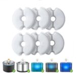 Paquete de 6 filtros para fuente de agua para gatos y perros. Filtros de repuesto para fuentes de agua para mascotas con múltiples opciones de filtración., Notched Round