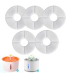 5 unidades/paquete de filtros de repuesto para dispensador de agua para fuente de agua para mascotas (prefiltro), Round