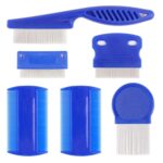 Juego de 6 peines antipulgas para mascotas, de acero inoxidable, con púas y dientes densos, para gatos y perros., 6pcs /Set Comb